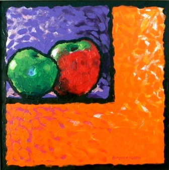 Fruit with orange background 